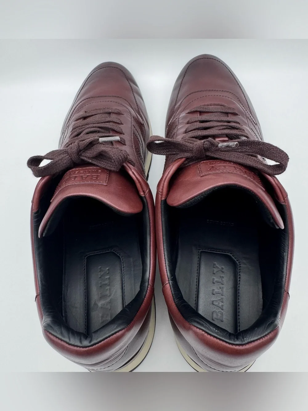 Bally Assio Brown Calfskin Leather Sneakers Men 12 Retro Running Luxury Shoes